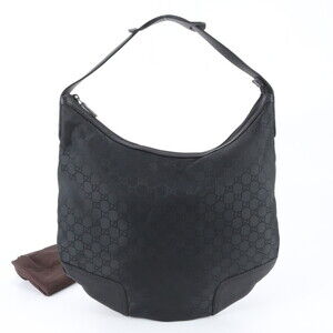 GUCCI Black Leather Shoulder Bag